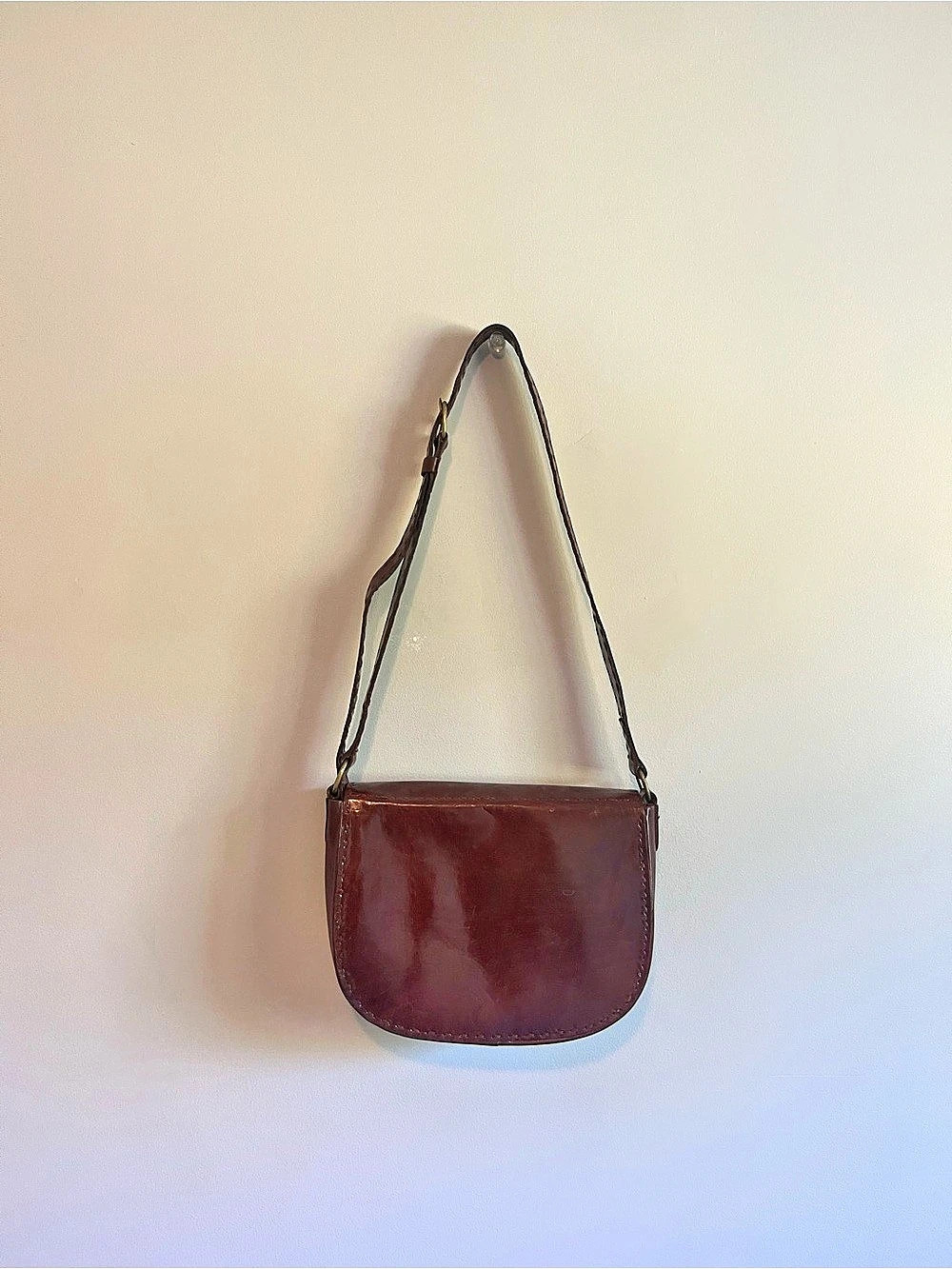 Brown Real Leather Crossbody Bag